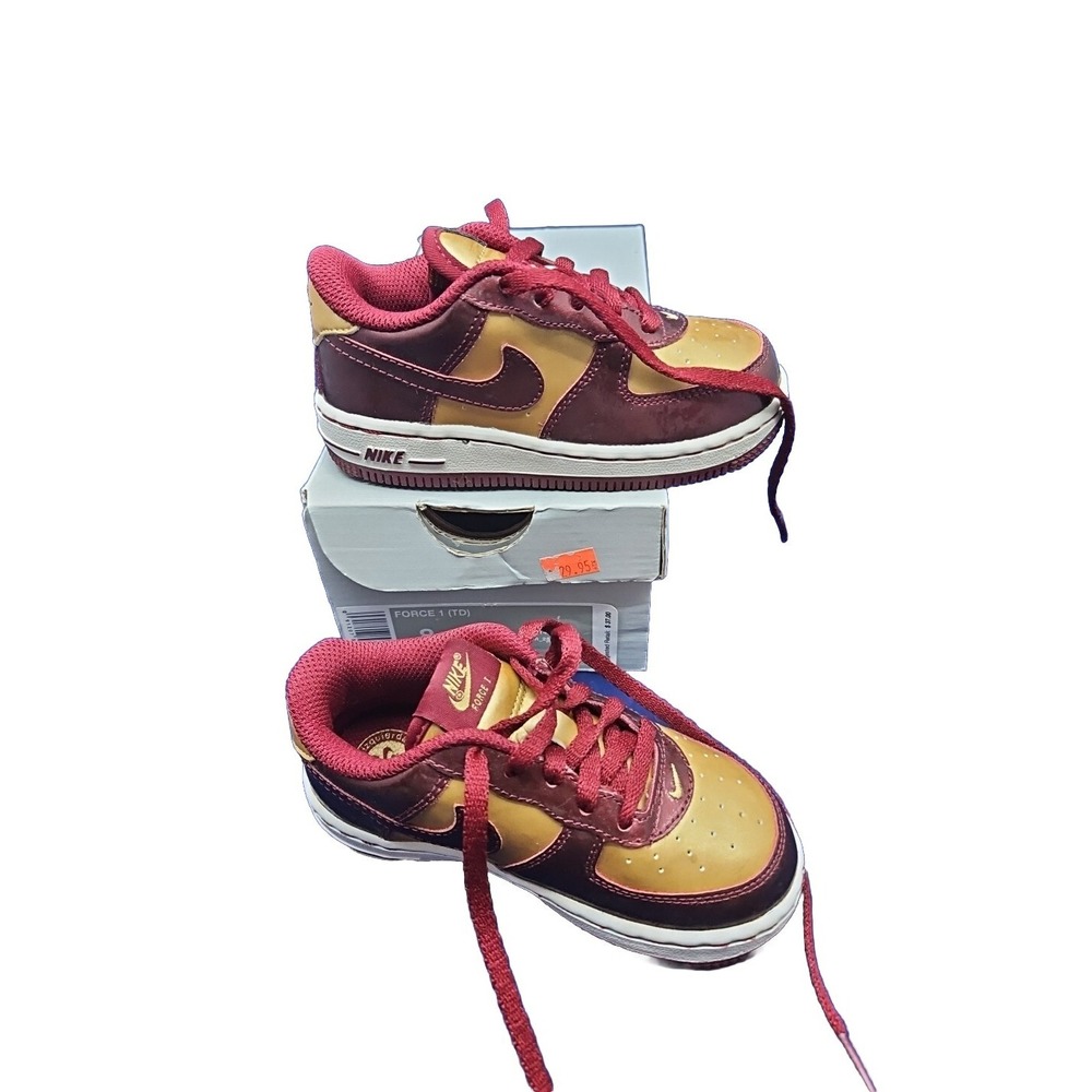 Nike Air Force 1 82' AF1 Low GS Youth Size 8 C Team Red Gold 2009 314192-601
